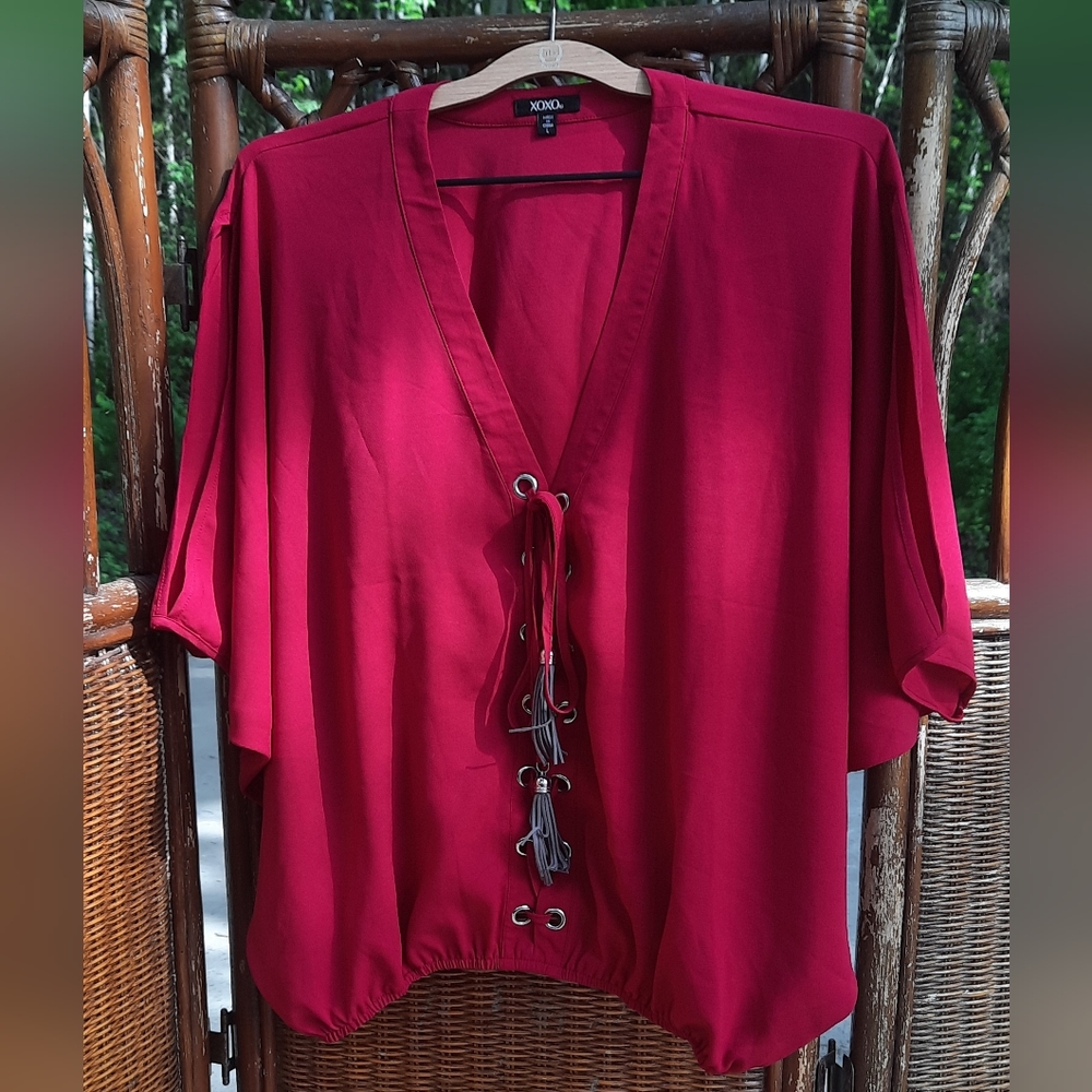 🍀3/15 XOXO Hot Pink Blouse